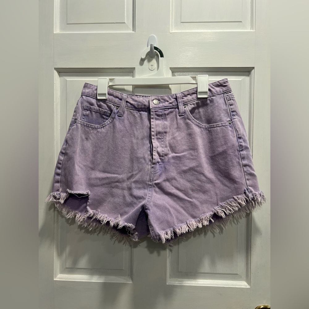 WILD FABLE  Purple Cut Off Frayed Hem High Rise Jean Denim Shorts SZ 14 PreLoved